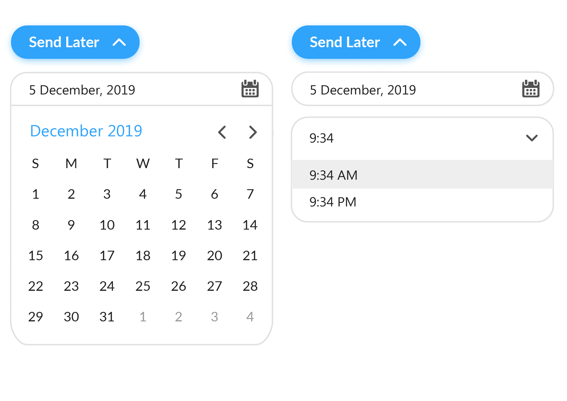 Image of scheduled sending using ContactMonkey.