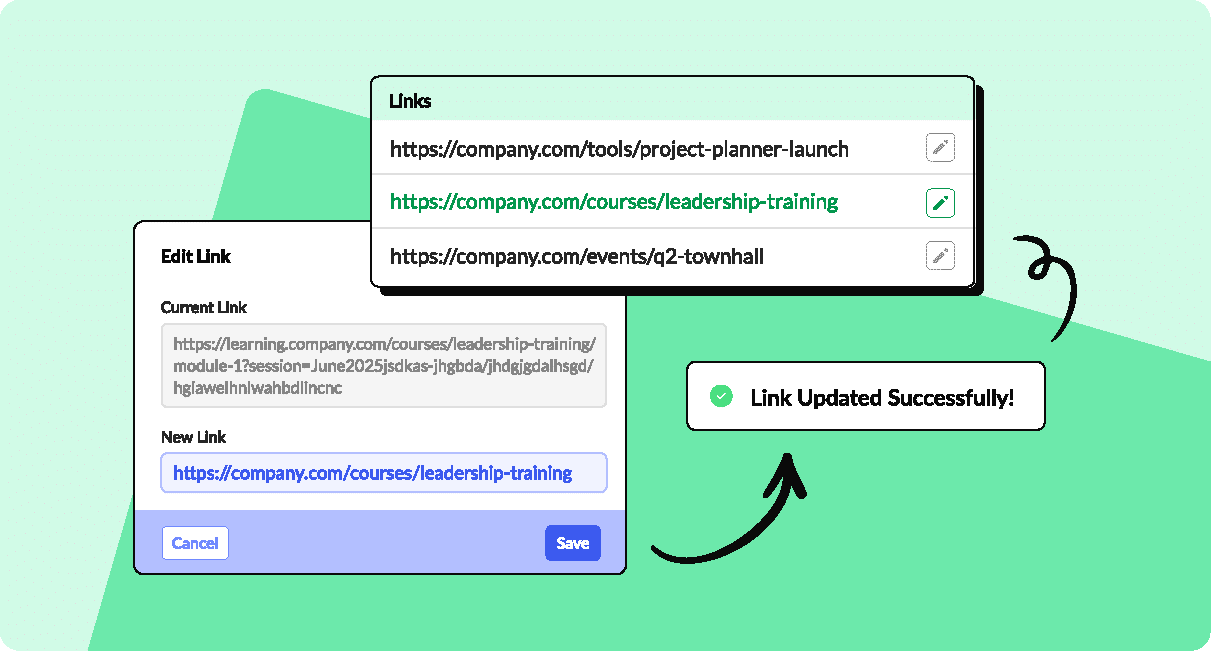 ContactMonkey's edit sent links feature
